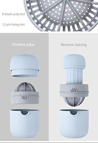 Exprimidor, multifuncional jugo de naranja limón sandía Exprimidor paja de trigo Exprimidor, manual positivo e inverso nuevo,Blue
