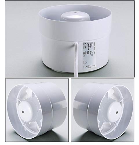 Extractor en línea con flujo mixto, 100 mm 130m³/h 12W, Circulación de aire en respiraderos, baños, cocinas, invernaderos, carpas (4 inch)
