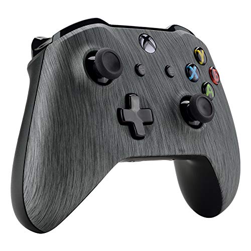 eXtremeRate Carcasa para Xbox One Funda Delantera Carcasa Frontal Kit de reemplazo Tacto Suave Placa Frontal para Mando Controlador de Xbox One X Xbox One S-Modelo 1708(Plata Cepillada)