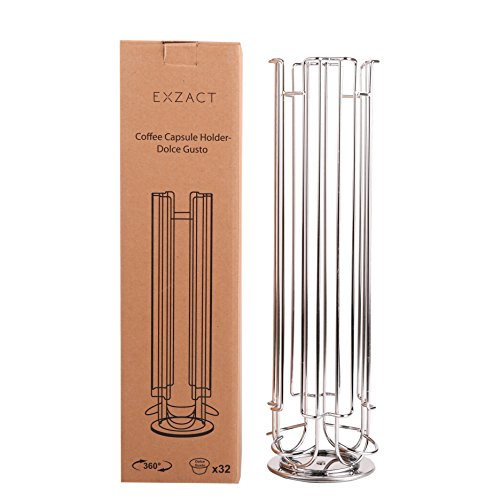 Exzact EX-DG031-32 Soporte para Cápsula Compatible para cápsulas de café Dolce Gusto (32 Piezas) - Soporte Giratorio para Torre de cápsulas (Dolce Gusto 32pcs)
