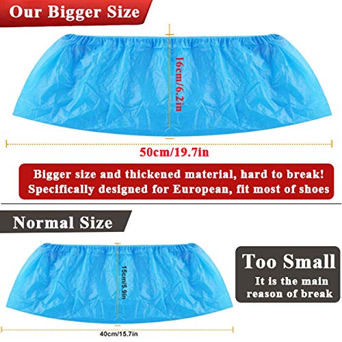 Ezlife Cubrezapatos Desechables Antideslizante, 100 Piezas Impermeables Cubiertas de Plástico CPE, Protector de Zapatos Desechables ExtrafuerteTalla única