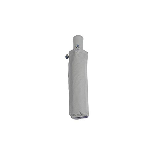 EZPELETA Paraguas Plegable antiviento de Mujer, Abre-Cierra automático con puño Recto. Tejido Liso Colores - Gris 3, 192