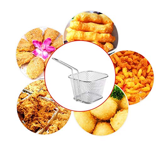 F-blue Mini francés fritadas fría Cestos Cestos freidora Cesta del tamiz de la porción de alimento Cocción Presentación Herramienta de la Cocina