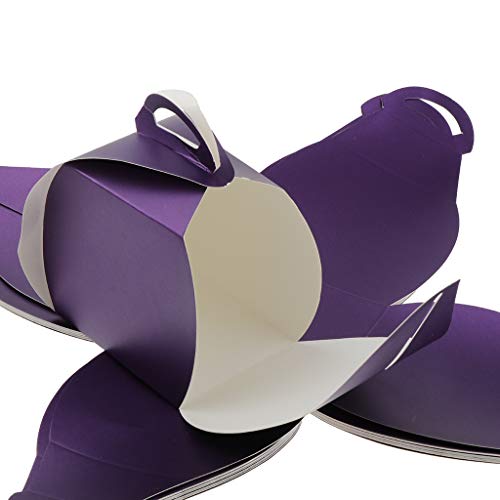 F Fityle 10 Pedazos Violetas Embalaje de Cartón para Tartas Cajas de Regalo de Papel, 9x7.5x9cm