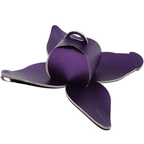F Fityle 10 Pedazos Violetas Embalaje de Cartón para Tartas Cajas de Regalo de Papel, 9x7.5x9cm