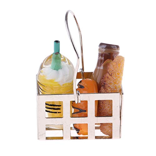 F Fityle Modelismo Cesta de Comida Miniatura para Casa de Muñecas Escala 1/12 Juguete Pretende para Niños - B