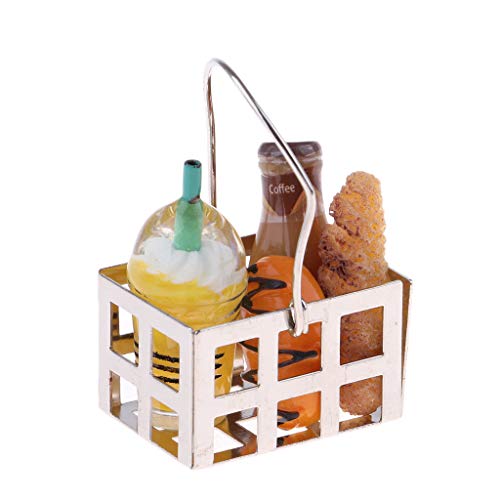 F Fityle Modelismo Cesta de Comida Miniatura para Casa de Muñecas Escala 1/12 Juguete Pretende para Niños - B