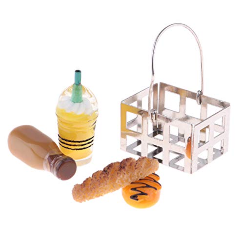 F Fityle Modelismo Cesta de Comida Miniatura para Casa de Muñecas Escala 1/12 Juguete Pretende para Niños - B