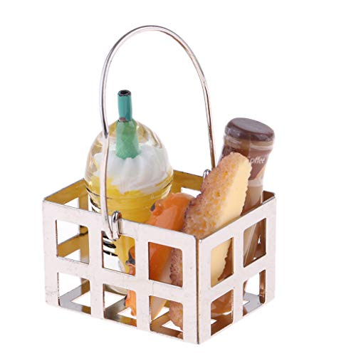 F Fityle Modelismo Cesta de Comida Miniatura para Casa de Muñecas Escala 1/12 Juguete Pretende para Niños - B
