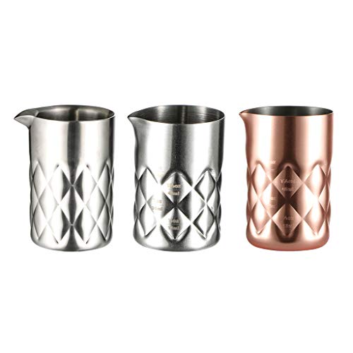 F Fityle Vaso Mezclador de Cóctel de Cocktail Mixing Glass Mixer Pitcher Party Bartender Tool Silver