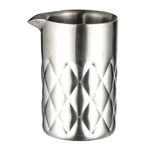 F Fityle Vaso Mezclador de Cóctel de Cocktail Mixing Glass Mixer Pitcher Party Bartender Tool Silver