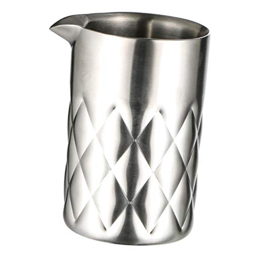 F Fityle Vaso Mezclador de Cóctel de Cocktail Mixing Glass Mixer Pitcher Party Bartender Tool Silver