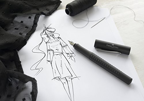 Faber-Castell 140994, Estilográfica Grip 2011, EF, Negro Mate