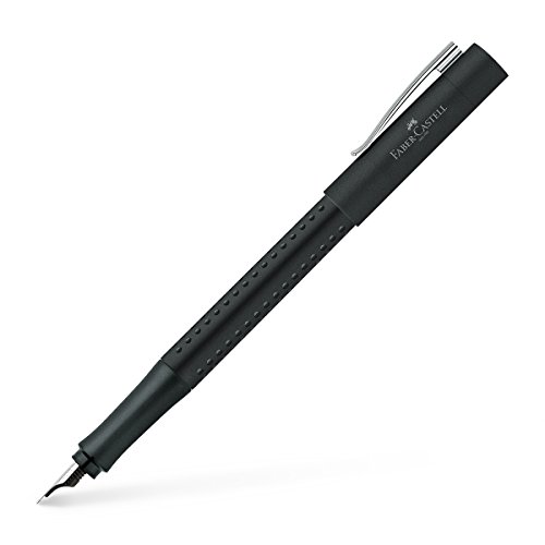 Faber-Castell 140994, Estilográfica Grip 2011, EF, Negro Mate