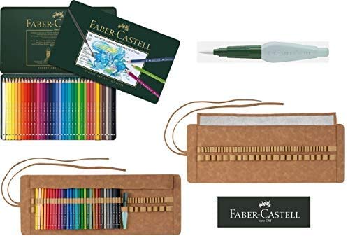 Faber Castell - Lápices de acuarela A.Dürer (36 unidades, estuche de metal, pincel de agua, pincel para lápices Art & Graphic)