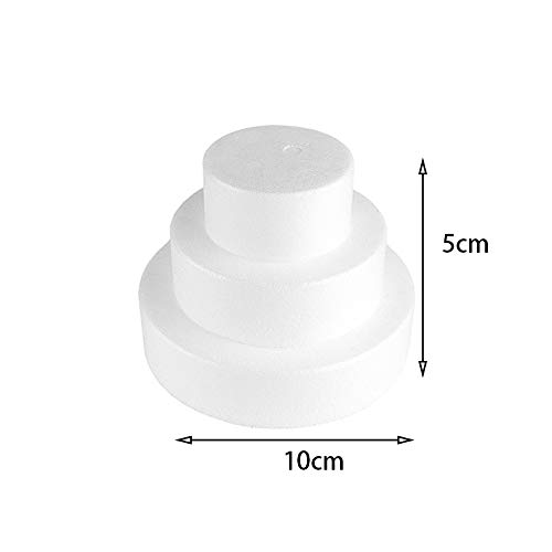 Fablcrew - 3 piezas montadas de poliestireno de diámetro 20 cm, 15 cm y 10 cm, para regalo creativo para caramelos, decoración, pasteles y bricolaje