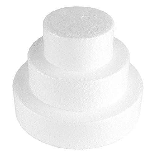 Fablcrew - 3 piezas montadas de poliestireno de diámetro 20 cm, 15 cm y 10 cm, para regalo creativo para caramelos, decoración, pasteles y bricolaje