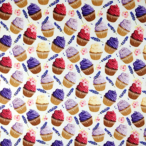 Fabric Styles FS271 Lavendar Cupcakes - Tela de Scuba
