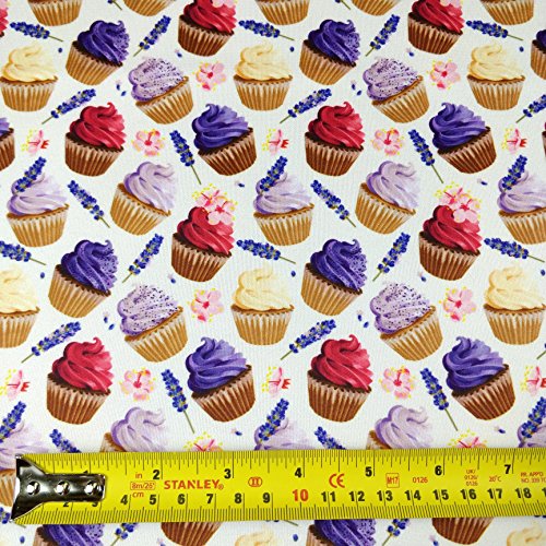 Fabric Styles FS271 Lavendar Cupcakes - Tela de Scuba