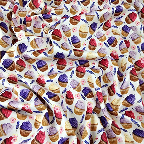 Fabric Styles FS271 Lavendar Cupcakes - Tela de Scuba