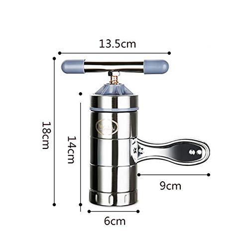 Fabricante De Fideos, 6 Pcs MáQuina para Hacer Pasta, MáQuina para Hacer Fideos Manual, 1 X Fabricante + 5 X Molde, Acero Inoxidable, PortáTil