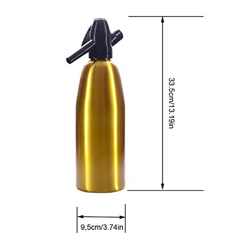 Fabricante De La Aleación Del Profesional De Soda De Sifón De Agua, 1 Litro De Soda De Sifón Botella Con El Regulador De Presión Para Bebidas De Jugo De Cóctel,Oro