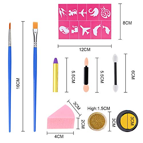 Fabur Maquillaje al Agua, 36 Piezas Set de Pintura Facial, Pinturas Cara y Corporales para niños Fiestas Halloween