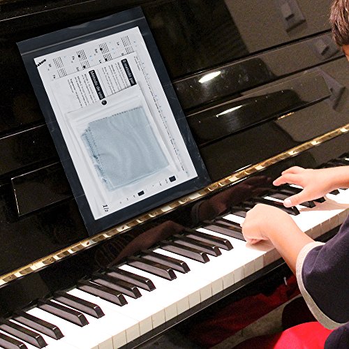 Faburo 2pcs Pegatinas Para Notas musicales transparentes Etiquetas Engomadas Para Teclado de piano 54,61,88 y 2pcs Trapos de piano