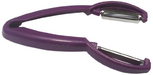 Fackelmann 41979 - Pelador de Fruta y verdura, Color Morado/Negro