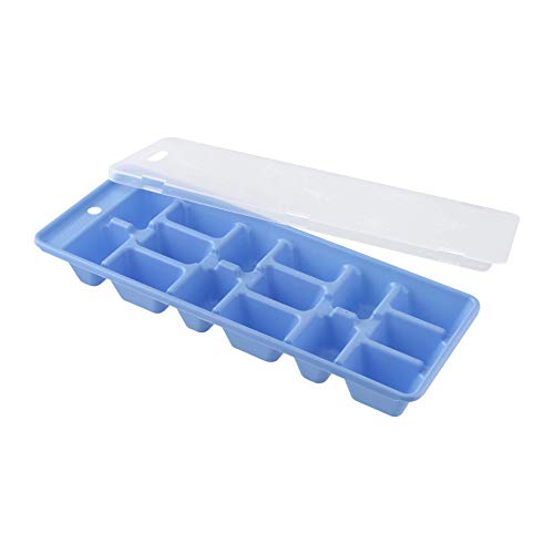 Fackelmann 49368 Cubitera con Tapa 15 cavidades, 25x10cm, Colores surtidos (azul/verde/purpura)