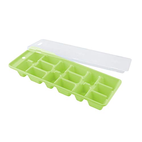 Fackelmann 49368 Cubitera con Tapa 15 cavidades, 25x10cm, Colores surtidos (azul/verde/purpura)