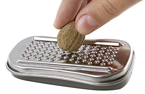 Fackelmann Mini Contenedor, rallador de Frutos Secos, Acero, Gris e Inoxidable, 9,2x5,5x2cm