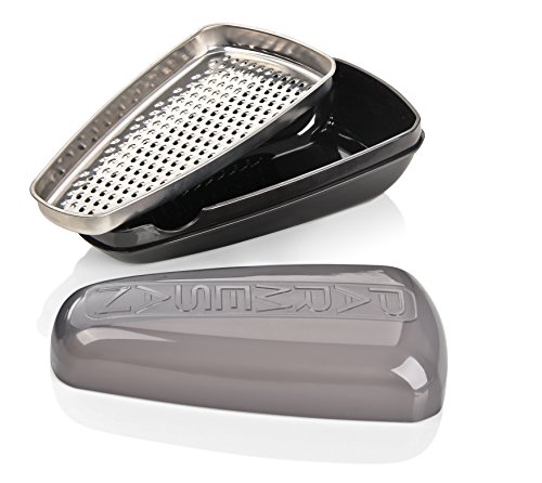 Fackelmann Rallador Queso con Contenedor 19x9,5x7cm, con Parte Funcional en Acero Inoxidable, Gris, 19 x 9.5 x 7 cm