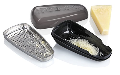 Fackelmann Rallador Queso con Contenedor 19x9,5x7cm, con Parte Funcional en Acero Inoxidable, Gris, 19 x 9.5 x 7 cm