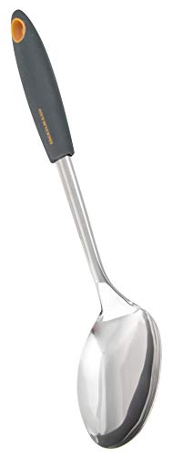 Fackelmann Soft Cucharón Servir.  Elastómero, polipropileno y acero inoxidable. Gris, naranja e inox. 32x7cm. 1ud.