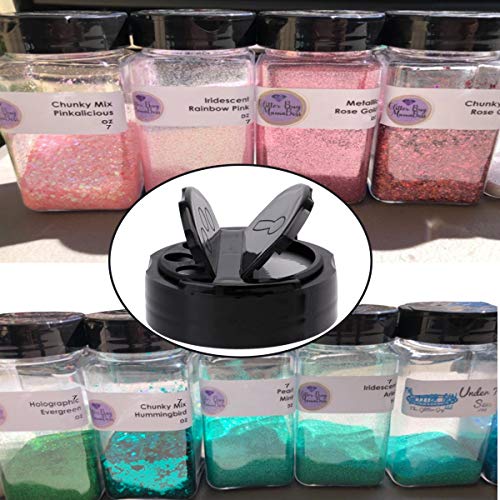 Fadaar - Tarros de especias (198 ml, con embudo plegable de silicona, 2 unidades, 100 ml, para especias, té, hierbas, cereales, galletas, frijoles y avena), color negro