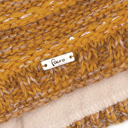 Faera Gorro de Invierno cálido Forro Polar Gorro de Invierno de Punto Gorro de Punto Hombre Mujer Talla única, Color:Mostaza