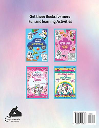 Fairies Little Girls' 4-in-One Activity Book: Fun and Learning Activities for Kids 4 to 8 Years, Activity Book for Preschool and School Age Children, ... Connect the Dots, Spot the Difference