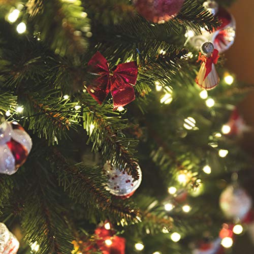 FairyTrees Árbol de Navidad Artificial Slim, Pino Verde Natural Cubierto de Nieve, PVC, con piñas Naturales, Soporte de Madera, 220cm, FT09-220