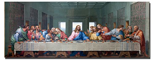 Fajerminart Cuadro En Lienzo - Impresiones Lienzos Arte De La Pared,Dios Jesús Póster La última Cena En Lienzo Para La Sala De Estar, Cuadros Dormitorios Modernos Cuadros Lienzos(Sin Marco)(60x180cm)