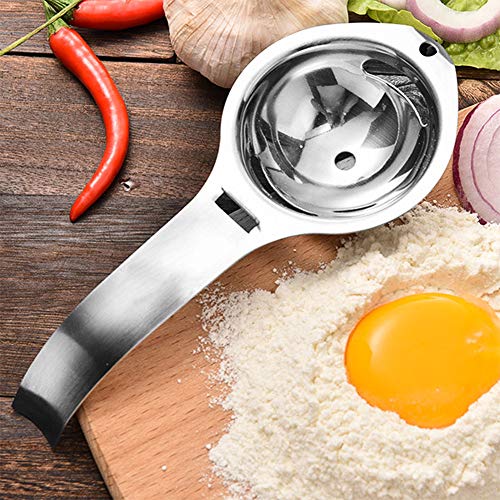 falllea 4 Piezas de Separador de Huevos Separador de Yemas de Huevos Separador de Clara de Huevo de Acero Inoxidable Accesorio de Cocina para Separar Huevos