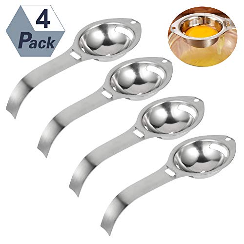 falllea 4 Piezas de Separador de Huevos Separador de Yemas de Huevos Separador de Clara de Huevo de Acero Inoxidable Accesorio de Cocina para Separar Huevos