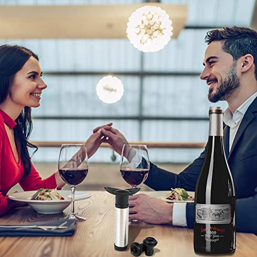 falllea Tapones para Botella de Vino al Vacio Protector para Bomba Ahorrador de la Bomba del Ahorro del Vacío Wine Saver Bomba de Vino con 6 Tapones de Botella