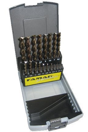 FAMAG 1594.819 HSS-G-Juego de 19 Brocas helicoidales para Madera