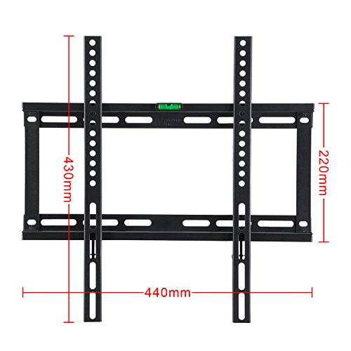 Famgizmo Soporte para TV Pared de Televisor 22-55 Pulgadas (55-140cm) de Pantalla Plana(LED LCD Plasma 4K 3D), Máx Vesa 400x400mm, hasta 50kg(110lbs), Negro, con Nivel de Burbuja