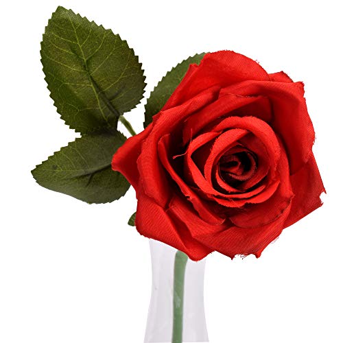 Famibay Flores Rosas Artificiales Rojas Ramo de Novida para Hogar de Centro de Mesa Decoración