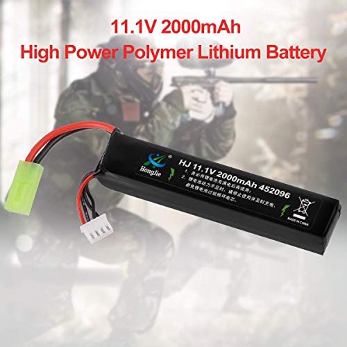 FancyWhoop 11.1V Batería Airsoft 2000mAh 30C Batería Recargable Hobby LiPo con Mini Conector Tamiya para Pistolas Airsoft Rifle Airsoft