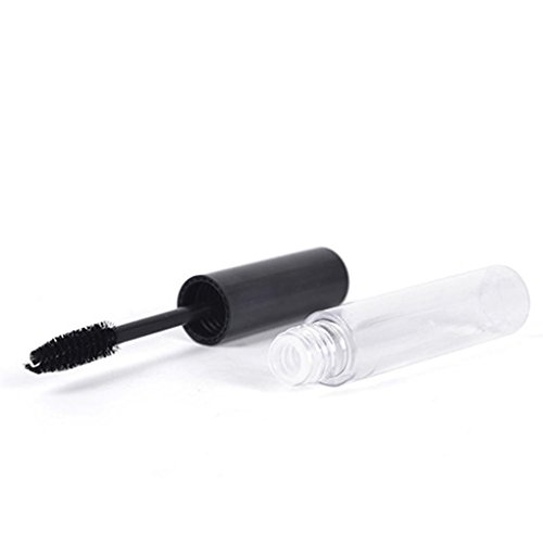 Fangfeen Cap Negro dispensador de pipeta del envase 10 ml Botella rimel Tubo vacío Vial Transparente Maquillaje Ojo pestaña Crema Embudo