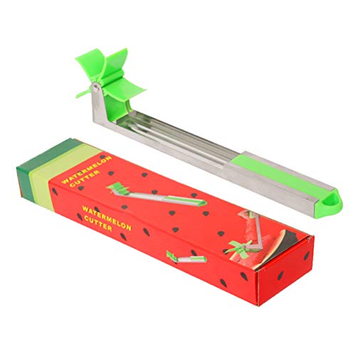 Fangteke Cortador de Sandía, Sandía Slicer de Acero Inoxidable,Molino de Viento Cocina Rebanador Cuchillo de Fruta para Cortar Sandía Melón