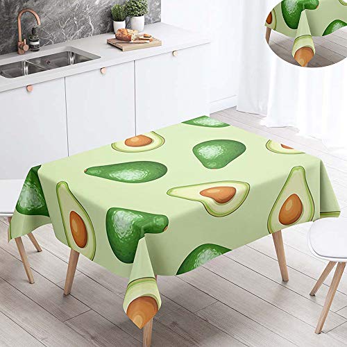 Fansu Manteles de Mesa Rectangular para Decorar, Impermeable Antimanchas Comedor Cuadrada Fruta Tropical de Impresión Manteles para Cocina/Cena/Picnic Decoración (90x90cm,Verde Aguacate)